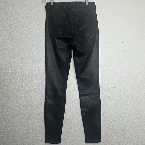 L’AGENCE Margot Coated Womens 29 Cropped Skinny High Rise Black Stretch Pants - Picture 4 of 16